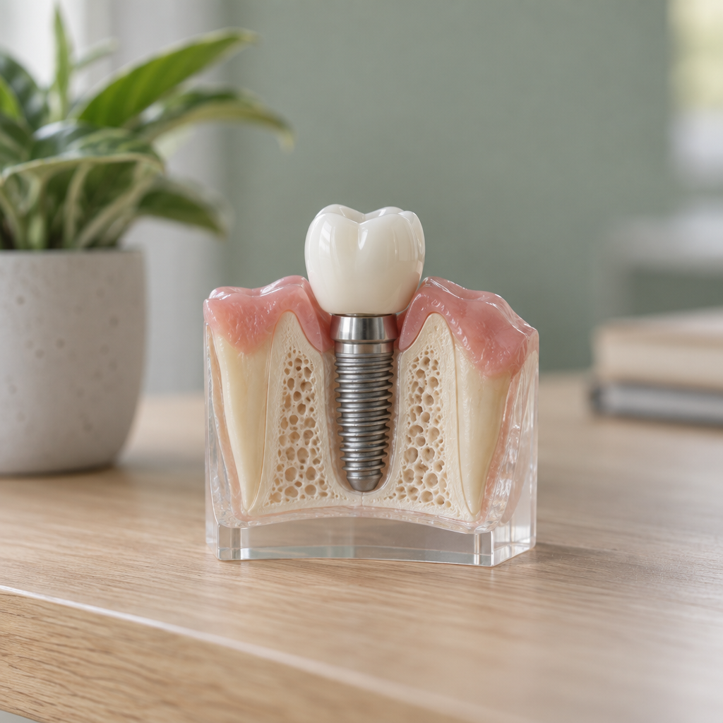 A dental implant teaching model